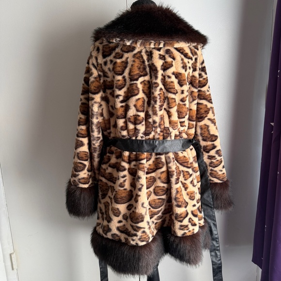 Cheetah Leopard Faux Faur Coat Belted SHEIN Curve Size 2XL Soft Animal Print - Picture 10 of 12